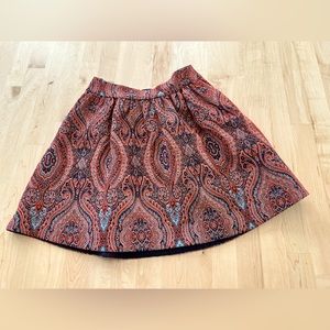 Flared jacquard mini skirt